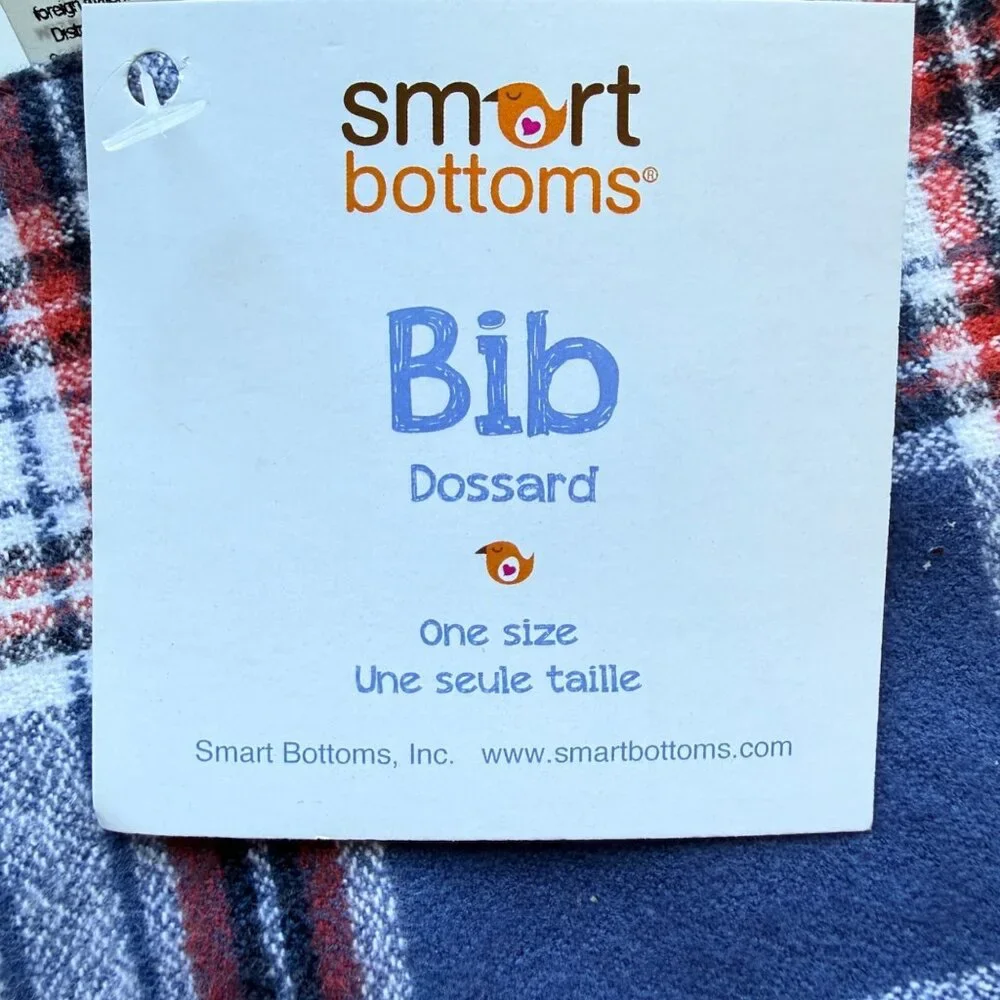 Smart Bottoms New Old Stock Plaid Bandana Bib Bundle One Size 100% Cotton USA